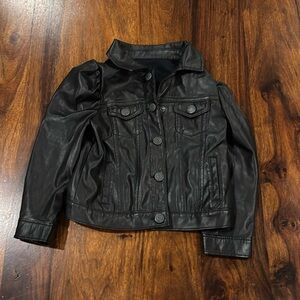 Gap Baby 5T Faux Black Leather Girls Moto Jacket